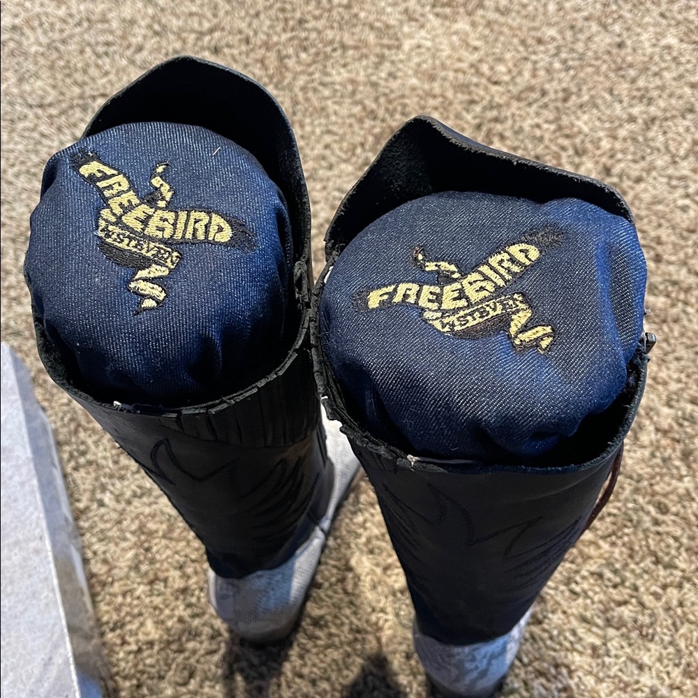 Freebird By Steven Whisper Tall Boots  In Black Snake - Picture 7 of 16